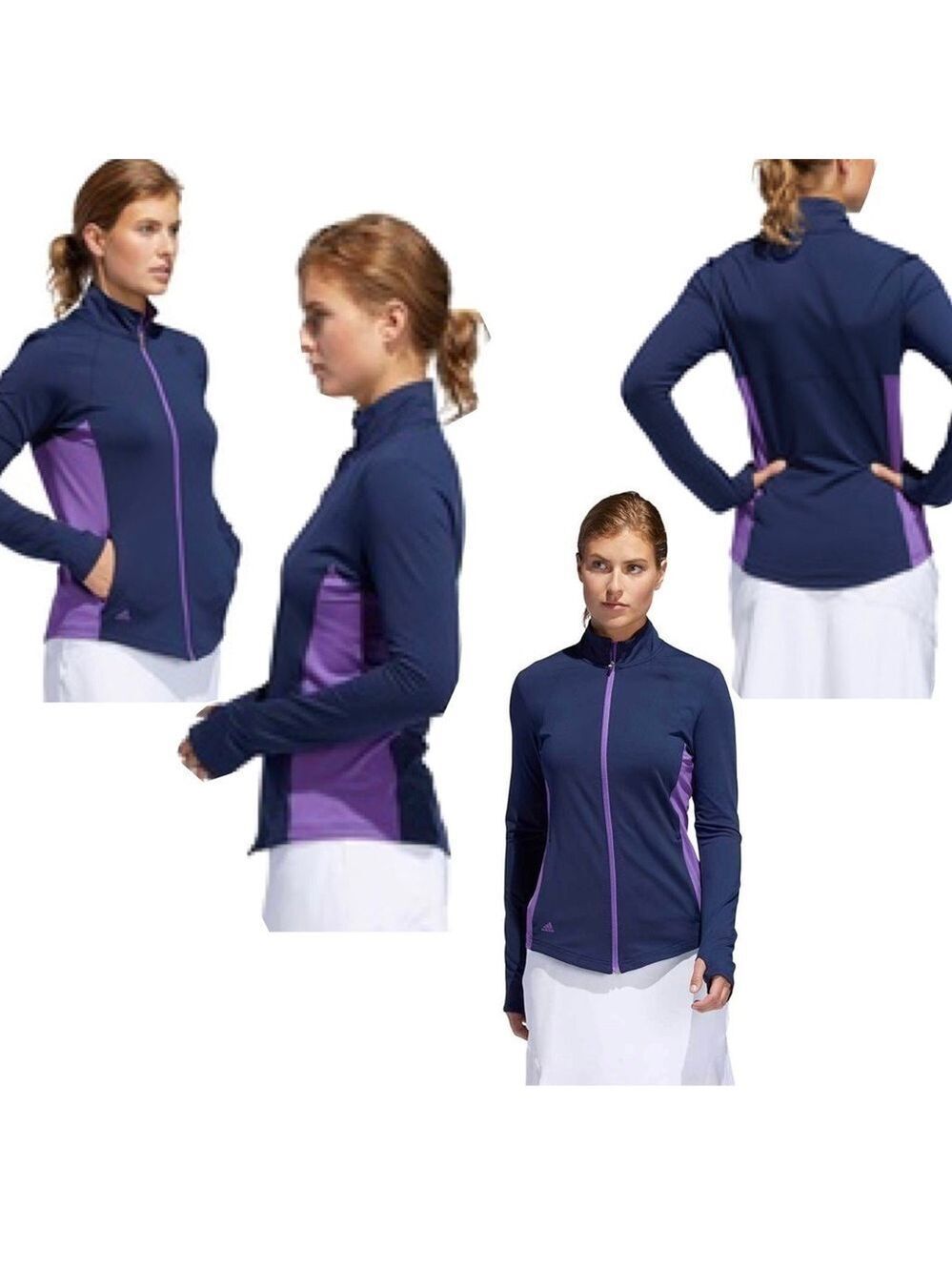 Adidas Golf Ladies Full Zip Jacket - Indigo purple Sz S